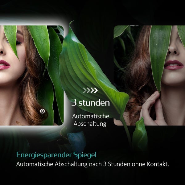 EMKE Badspiegel mit Beleuchtung 80 x 60 cm, Kaltweiß, Rückbeleuchtung, dimmbare Helligkeit, Touch-Schalter, horizontal/vertikal montierbar, IP44, für Bad