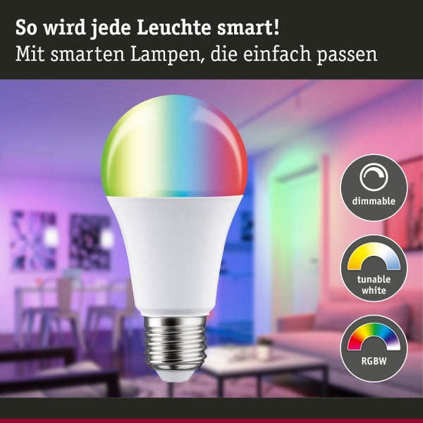 Standard 230V Smart Home Zigbee 3.0 LED Birne E27 1055lm 11W RGBW+ dimmbar Matt