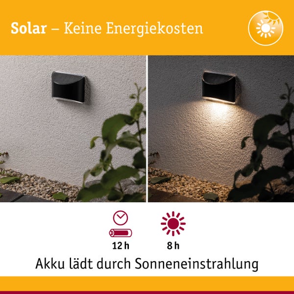 Set Solar LED Wegeleuchte Elliot 3er-Set IP44 3000K 3x5lm Anthrazit