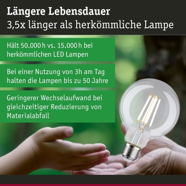 Eco-Line Filament 230V LED Globe G95 E27 840lm 4W 3000K Klar