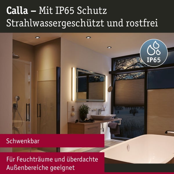 LED Einbauleuchte Calla Basisset schwenkbar IP65 rund 90mm 30° 10x6W 10x500lm 230V 4000K Schwarz matt