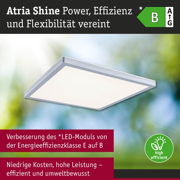 LED Panel Atria Shine IP44 eckig 298x298mm 15,7W 2100lm 3000 - 6500K Chrom matt