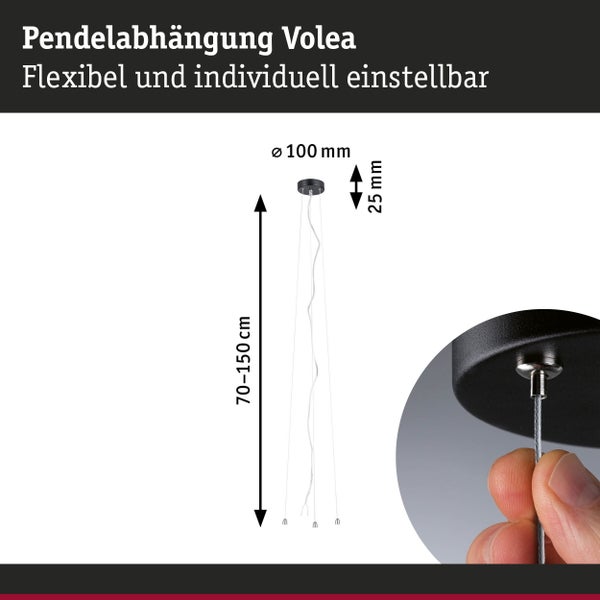 Pendelabhängung Volea Schwarz, Silber