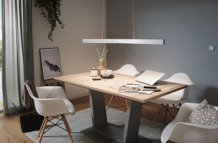 LED Pendelleuchte Smart Home Zigbee 3.0 Aptare 2700K dimmbar 2050lm / 2050lm 2x18W Alu gebürstet