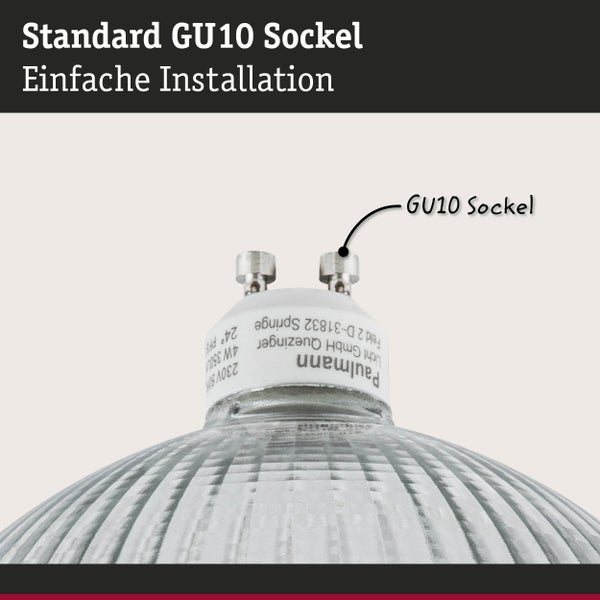 Set Standard 230V LED Reflektor QPAR111 GU10 3x350lm 3x4W 2700K Alu