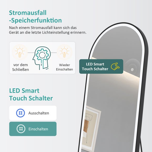 Informationen zur Stromausfall-Speicherfunktion und zum LED Smart Touch Schalter