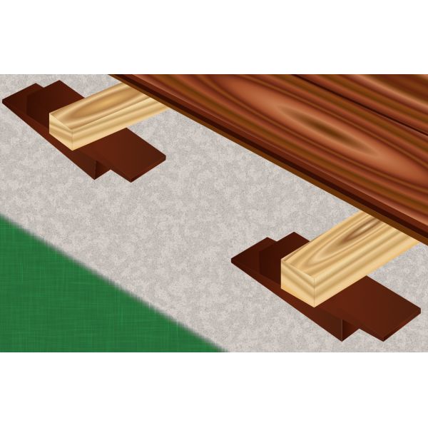 Triuso Kunststoff Rastkeil 90x45x15mm braun max.1700kg, - 16 Stück je Verpackungseinheit