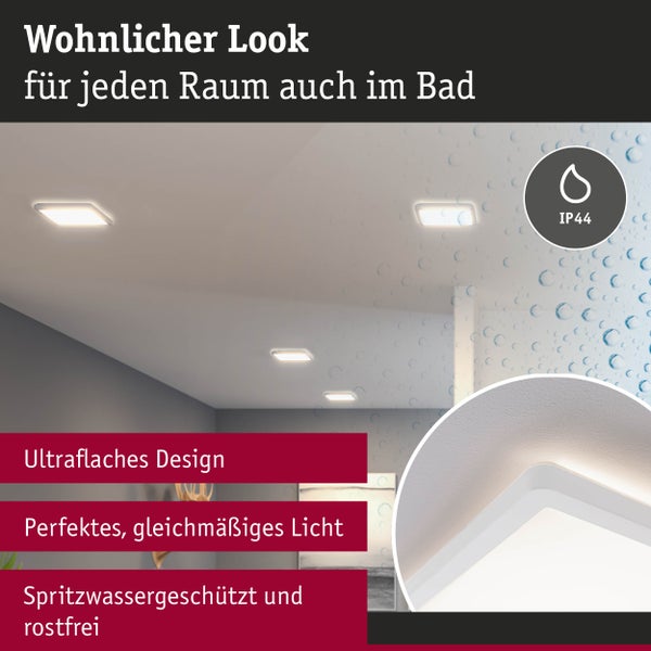 LED Panel Atria Shine Backlight IP44 eckig 190x190mm 11,2W 900lm 3000K Weiß