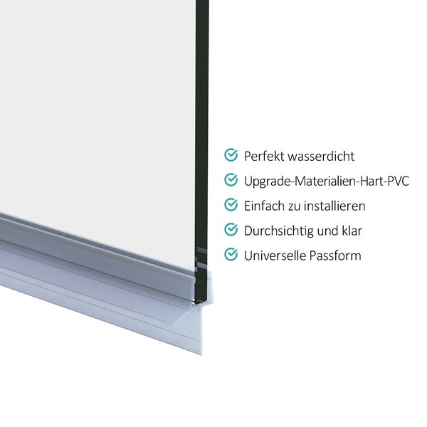 EMKE Ersatzdichtung Wasserabweiser Duschdichtung Schwallschutz Duschkabine Bad, 4-6mm Glas 600mm