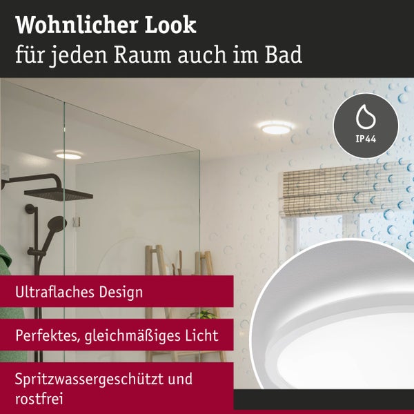 LED Panel Atria Shine Backlight IP44 rund 190mm 11,2W 850lm 4000K Weiß