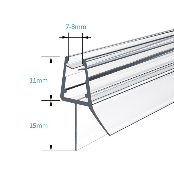 Duschdichtung mit den Maßen 7 bis 8 mm, 11 mm und 15 mm