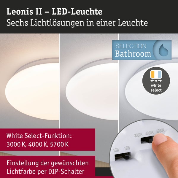 LED Deckenleuchte Leonis II IP44 3000 - 5700K 1750lm 230V 16,5W dimmbar Weiß