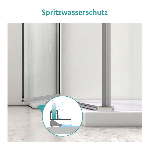 EMKE Eckdusche 70x90 cm, 6mm EGS Doppelbeschichtetes Glas, Pendeltür, Eckeinstieg, Höhe: 195 cm, Flachziehendes Design