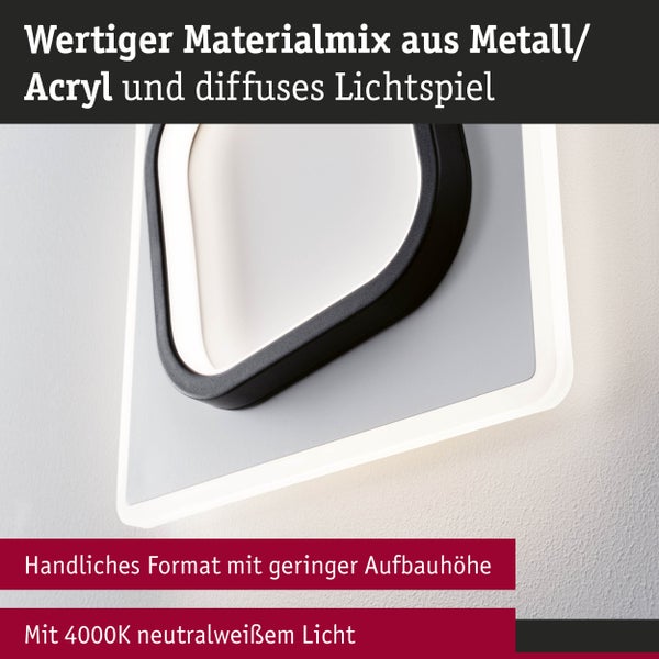 LED Wandleuchte 2Form 4000K 1600lm / 1125lm 230V 13W / 9W Weiß, Schwarz