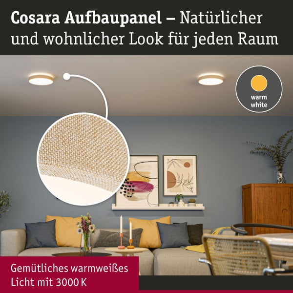LED Panel Cosara IP44 rund 300mm 15W 1300lm 3000K Beige