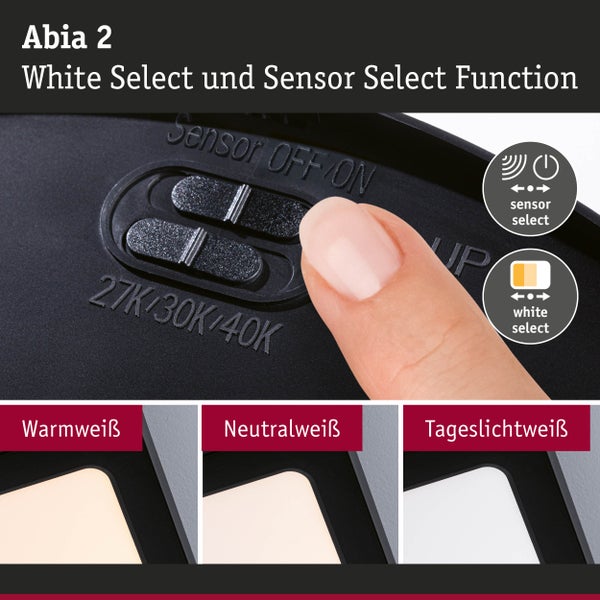 Abia 2 LED Deckenleuchte mit Sensor Select und White Select Funktion