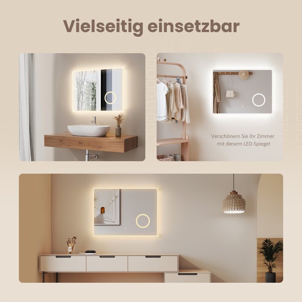 LED Spiegel in verschiedenen Raumszenarien