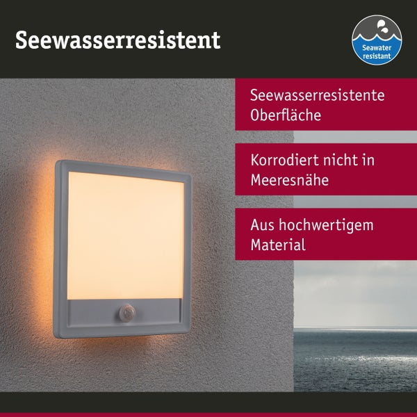 LED Außenpanel Lamina Backlight Dämmerungsgesteuerter Bewegungsmelder (IR) insektenfreundlich IP44 eckig 250x47mm Tunable Warm 14W 920lm 230V Weiß Kunststoff