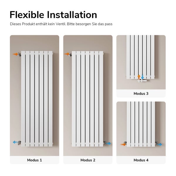 Installationsvarianten eines Heizkörpers