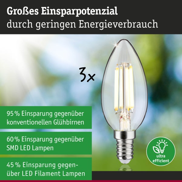 Eco-Line Filament 230V LED Kerze E14 525lm 2,5W 3000K Klar