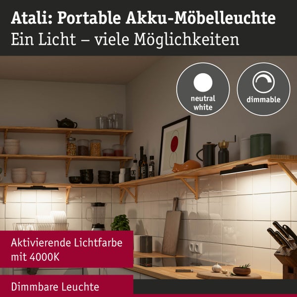Mobile Möbelaufbauleuchte Atali 240lm 4000K Schwarz