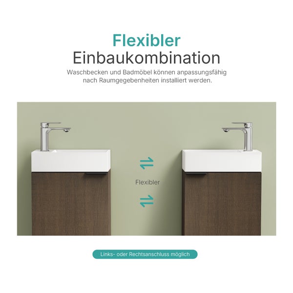 Flexibles Waschbecken mit Unterschrank Kombination