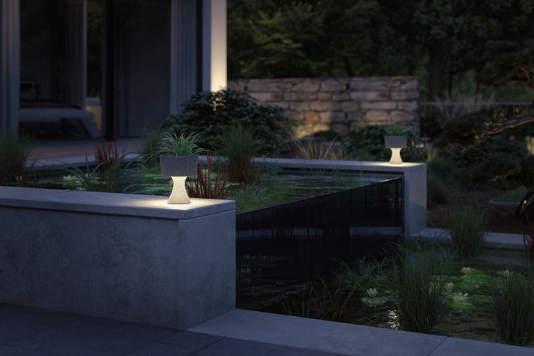 LED Lichtobjekt Concrea IP65 210mm 3000K 5,5W 350lm 230V Schwarzer Sandstein
