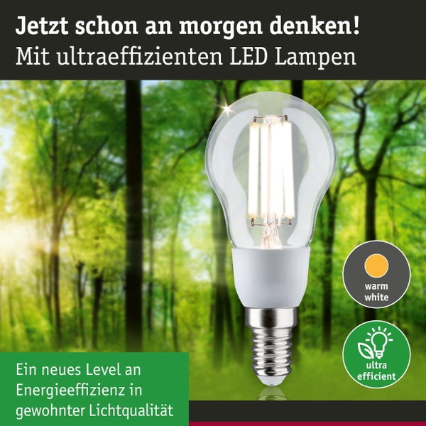 Eco-Line Filament 230V LED Tropfen E14 1er-Set 100mm 525lm 2,5W 4000K Klar