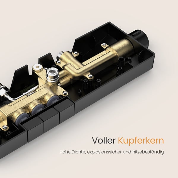 Innenansicht einer Vorwandarmatur mit Kupferkern