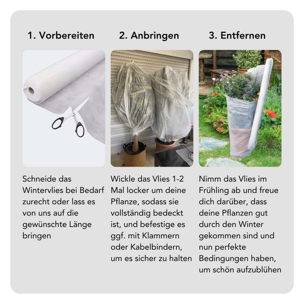 Wintervlies Florade 3,2 m x 20 m Polypropylen (PP) Weiß 50 g/m² inkl. atmungsaktiv und UV-stabilisiert