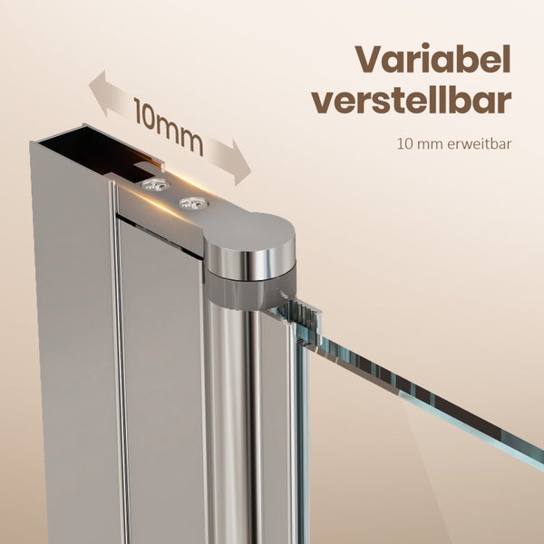 EMKE Duschtür 75 x 195 cm Pendeltür Nischentür Schwingtür 6 mm ESG Sicherheitsglas mit beidseitiger Nano-Beschichtung, pflegeleicht