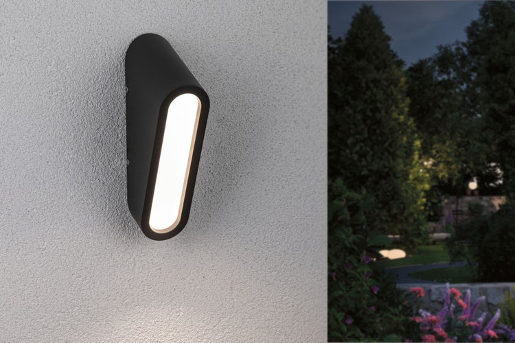 LED Außenwandleuchte Cliff seewasserresistent IP44 64x116mm 3000K 9,5W 300lm 230V Anthrazit Aluminium