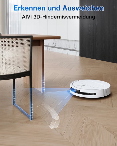 Staubsaugerroboter mit Hindernisvermeidung in einem Wohnraum