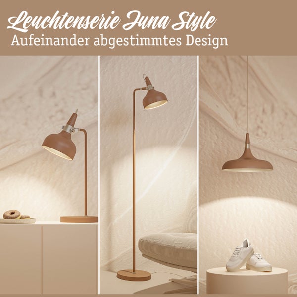 Leuchtenserie Juna Style: Tischleuchte, Stehleuchte und Pendelleuchte im abgestimmten Design