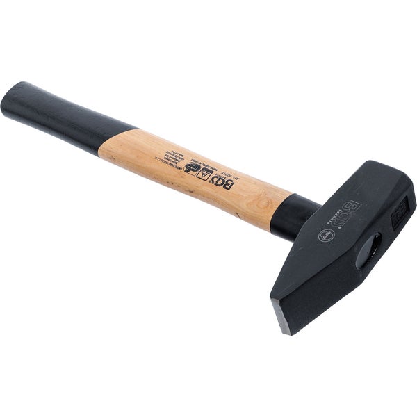 BGS Technic Schlosserhammer mit Holzstiel, Gewicht 1500 Gramm, Werkzeugstahlkopf, robust und langlebig