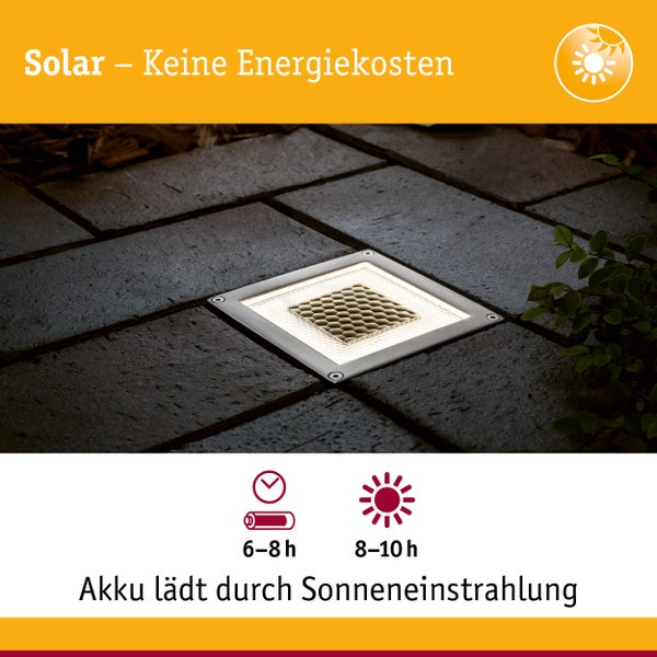 Bodeneinbaustrahler mit Solarfunktion und langer Leuchtdauer