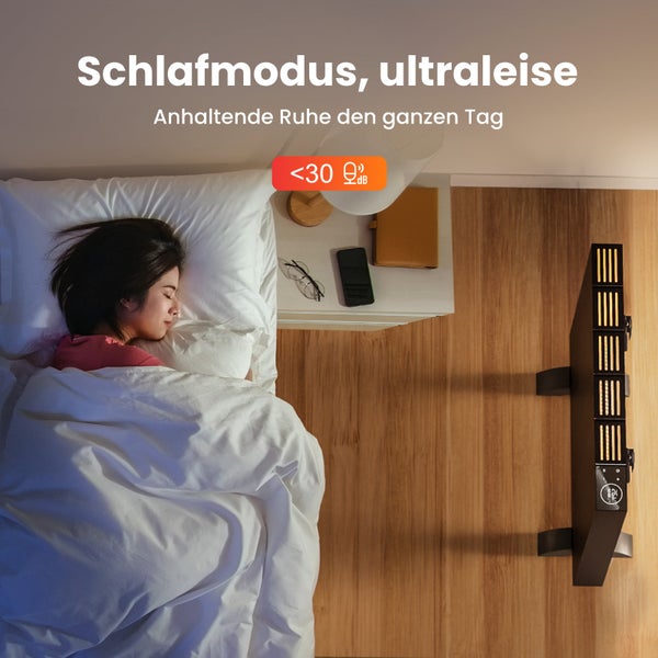 EMKE Elektro-Heizkörper Anthrazit Flachheizkörper Aluminium Stehend/wandmontierbar, Wifi-Steuerung LCD-Display Timing-Funktion Elektroheizung 1000W,54,4 (L) x 50 (H) cm