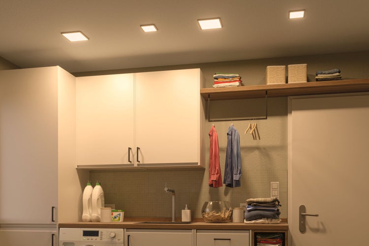 VariFit LED Einbaupanel Areo IP44 eckig 118x118mm 6,5W 500lm 4000K Weiß