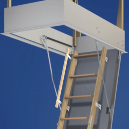 Dachbodentreppe aus Holz mit Lukenkasten