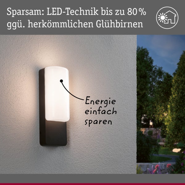 LED Außenwandleuchte Bonnie IP44 93x77mm 3000K 8,5W 560lm 230V Anthrazit Aluminium