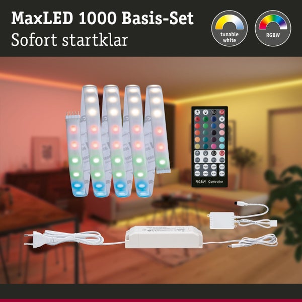 MaxLED 1000 Basis-Set mit steuerbaren weißen und RGBW-LEDs, sofort einsatzbereit
