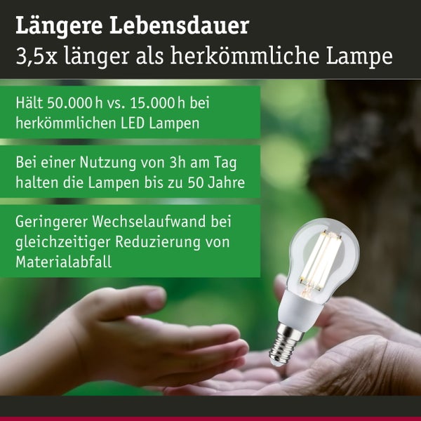 Eco-Line Filament 230V LED Tropfen E14 1er-Set 100mm 525lm 2,5W 4000K Klar