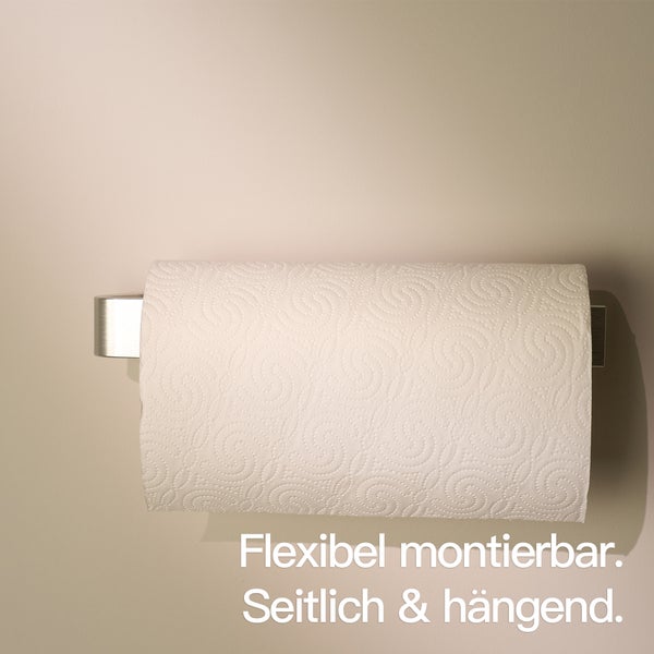 Designfabrik Hamburg Küchenrollenhalter ohne Bohren selbstklebend Schwarz Silber