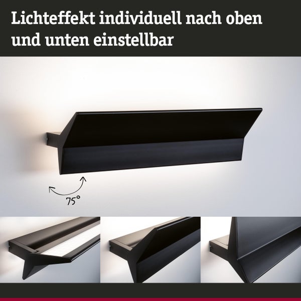 Schwarze LED Wandleuchte mit einstellbarem Lichteffekt nach oben und unten