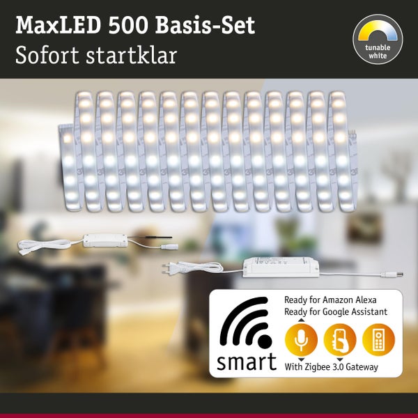 MaxLED 500 Basis-Set mit LED Streifen, Steuergerät und 'tunable white' Symbol