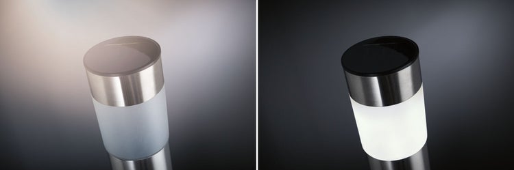 Solar LED Pollerleuchte Layra IP44 3000K 1lm Eisen gebürstet