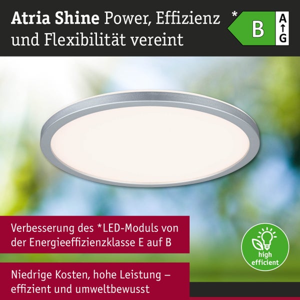LED Panel Atria Shine IP44 rund 298mm 14,8W 2250lm 3000 - 6500K Chrom matt