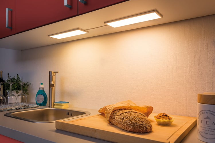 LED Unterschrankleuchte Ace eckig 300x7mm 520lm 2700K Weiß, Satin dimmbar
