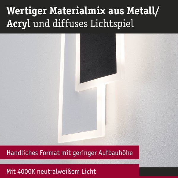 LED Wandleuchte 2Form 4000K 1010lm / 1010lm 230V 8W / 8W Weiß, Schwarz