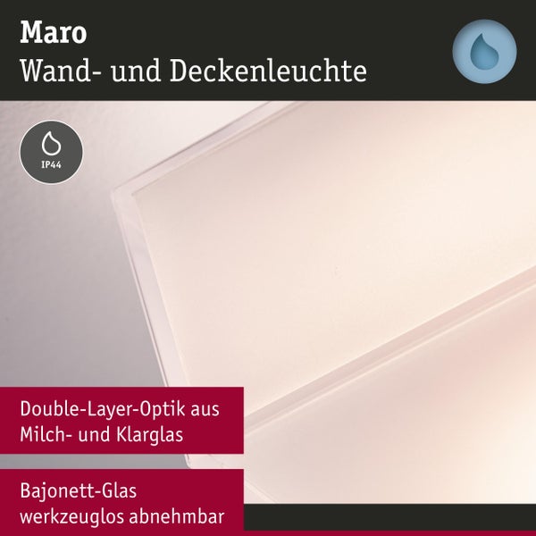 Maro Wand- und Deckenleuchte mit IP44 Schutzart